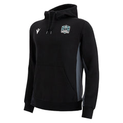 Felpa da viaggio in cotone nera per il rugby Glasgow Warriors 2023 con logo.