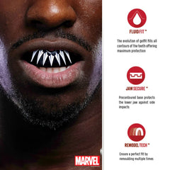 Paradenti Marvel Black Panther Safejawz: paradenti a tema Black Panther per una protezione superiore dei denti durante l'attività sportiva.