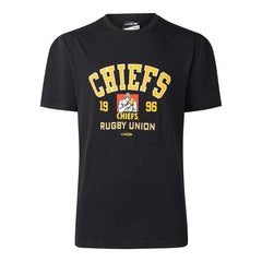 T-shirt nera Chiefs Rugby Union 1996 in cotone.