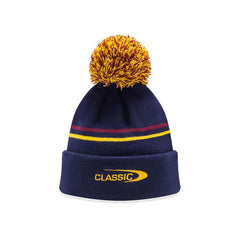 Zuccotto Highlanders Rugby ufficiale con pompon giallo-rosso e logo "Classic".