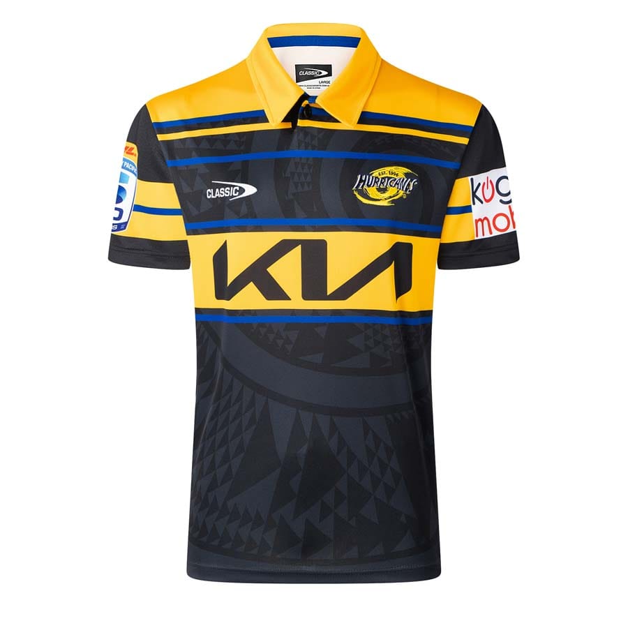 Maglia da rugby Hurricanes 2026 Away PRO, ufficiale Classic, giallo e blu.