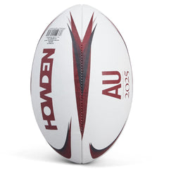 Pallone da rugby Howden Pallone Rugby British & Irish Lions 2025: pallone da rugby ufficiale con design marrone e bianco.