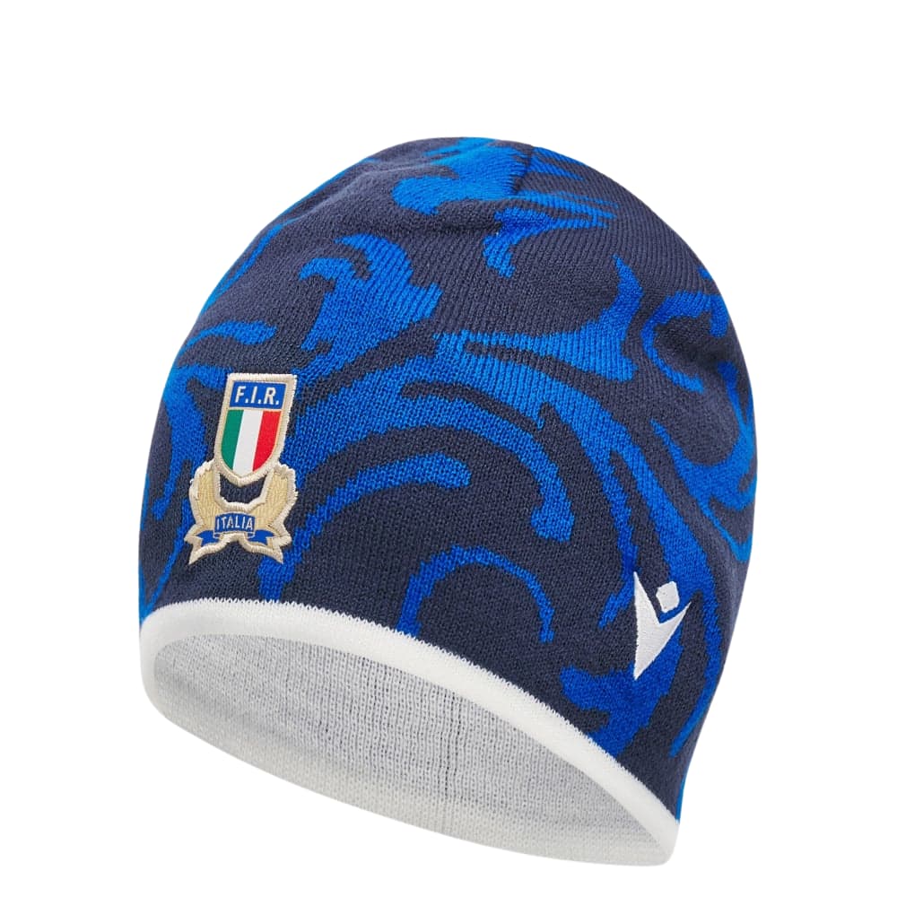 Zuccotto Rugby Italia FIR blu 2025 con motivo floreale e stemma federale.