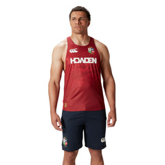 Canottiera da uomo British & Irish Lions, colore bordeaux, con logo e sponsor.