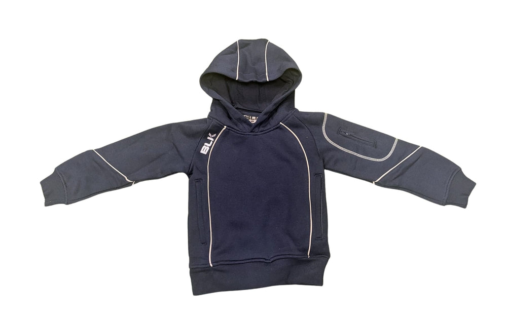 Felpa BLK Sport TEK V bambino blu con zip e cappuccio, ideale per il rugby.