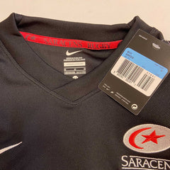Maglia ufficiale da rugby Nike Saracens per ragazzi. Nera, taglia M (10-12 anni).