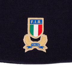 Zuccotto Rugby Italia FIR Blu 2024 Macron: Berretto in maglia blu navy con logo ricamato della Federazione Italiana Rugby