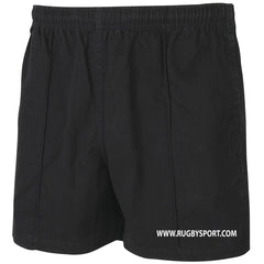 Pantaloncini KIWI Pro Rugbysport in cotone nero, stile classico.