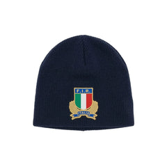 Zuccotto blu da rugby FIR Italia con stemma ufficiale, collezione 2025-26.