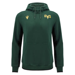 Felpa Rugby Ospreys Macron Travel 2025 cappuccio cotone