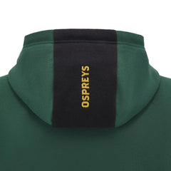 Felpa Rugby Ospreys Macron Travel 2025 cappuccio cotone