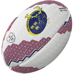 Pallone da rugby Munster Supporter 2024 Gilbert con stemma e design a rombi.