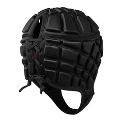 Canterbury RAZE nero Bambino: cappellino da rugby imbottito nero per bambini, con design protettivo e allacciatura sicura.