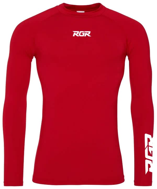T-shirt RGR baselayer rossa a manica lunga da uomo