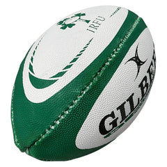 Pallone da rugby Gilbert Mini Ireland: pallone da rugby mini ufficiale dell'IRFU, verde e bianco, ideale per supporters dell'irlanda e come gadget