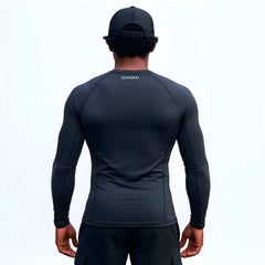 T-shirt Baselayer Samurai Sports Blu Manica Lunga