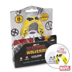 Paradenti Marvel Safejawz giallo e nero, design Wolverine, con custodia.