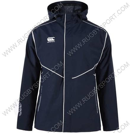 giacca antivento/pioggia canterbury club blu zip lunga