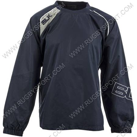Giacca da rugby BLK Tek blu da uomo, con dettagli grigi e bianchi.