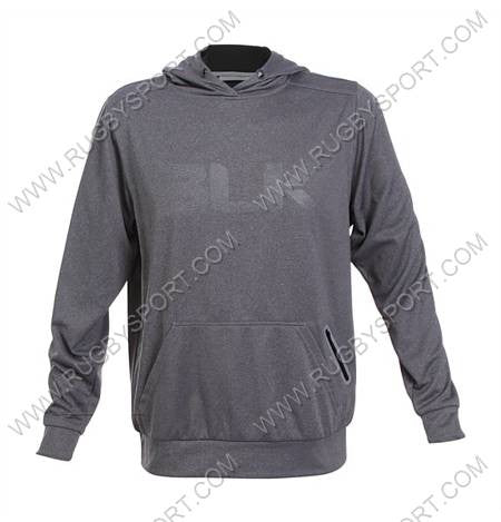 Felpa con cappuccio BLK Storm grigia, in tessuto tecnico, ideale per il rugby.