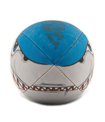 Pallone da rugby Gilbert con design squalo "Random Bite", colore blu e grigio.