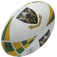 Pallone da rugby supporter Northampton Saints con logo e colori del club.