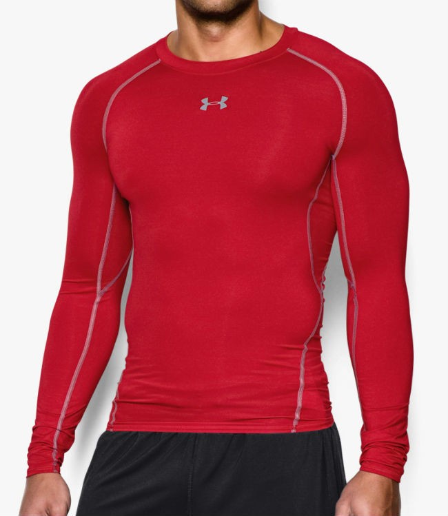 Maglia a manica lunga Under Armour HeatGear rossa da uomo.