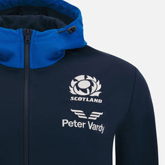 Giacca Anthem Macron Scozia Rugby 2022/23 blu navy con logo Peter Vardy.