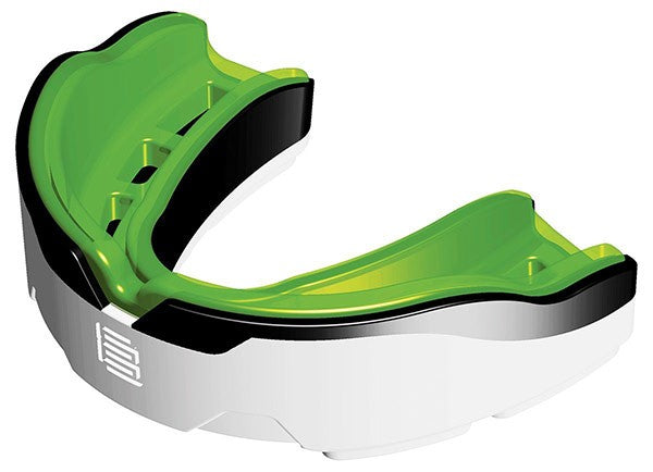 Paradenti Tephra Max bianco, verde e nero per sport da contatto.