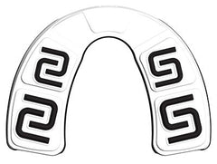 Paradenti Tephra Max bianco, verde e nero con design a spirale sulle alette.