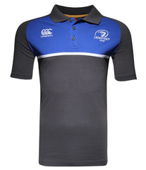 Polo da allenamento Leinster Rugby grigio e blu con logo Canterbury.