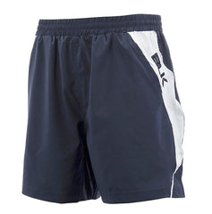 Pantaloncini da palestra BLK Tek IV blu con inserti bianchi e logo laterale.