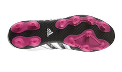 Suola Adidas ACE 15.4 FxG bambino con tacchetti rosa e bianchi.