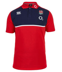 polo inghilterra rugby training blu-rosso