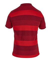 Polo rugby Inghilterra a righe orizzontali rosse e bordeaux, manica corta.