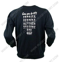 Felpa nera adulto con stampa grafica Haka e testo "Can you do it?!".