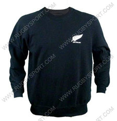 Felpa nera adulto All Blacks con logo bianco, stile Haka.