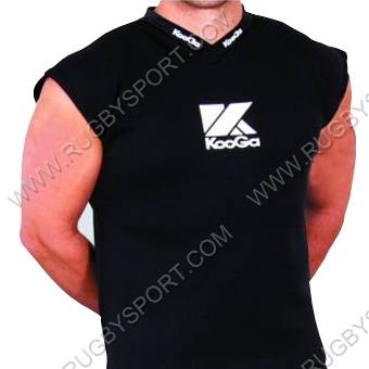 Top aeroprene Kooga nero da uomo, con logo bianco sul petto.