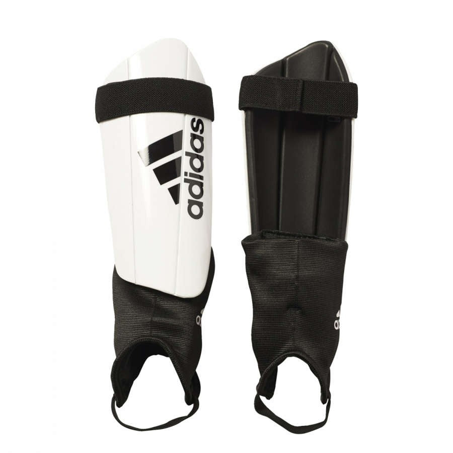 Parastinchi Adidas Ghost Club bianchi con chiusura a strappo.