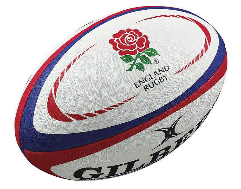 Pallone replica Inghilterra Rugby Gilbert con rosa rossa.
