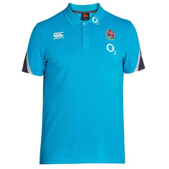 Polo training rugby Inghilterra blu con logo O2 e rosa