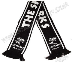 Sciarpa natal The Sharks rugby Super 14 in maglia nera con logo.