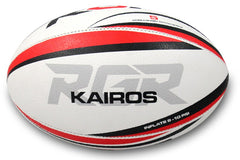 Pallone da rugby RGR Kairos misura 5 bianco, rosso e nero