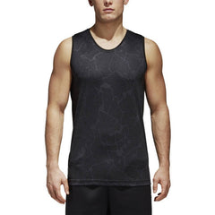 Canotta Adidas All Blacks Rugby Lux uomo nera con stampa effetto marmo.