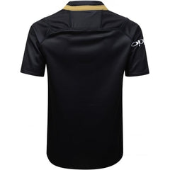 Maglia Bath Rugby Third Pro 2018-19 nera con colletto dorato.