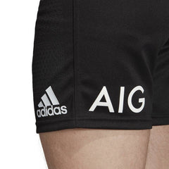 Pantaloncino da rugby All Blacks 2021 Adidas nero con logo AIG
