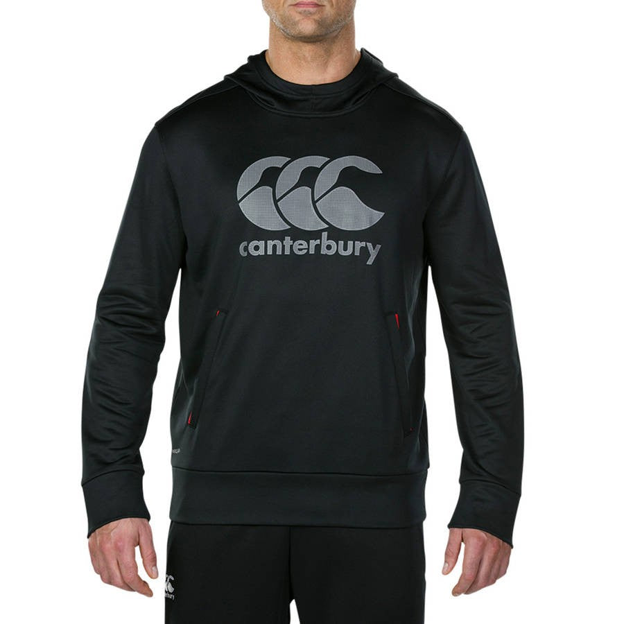 Felpa con cappuccio nera Canterbury Vapodri da uomo con logo frontale.