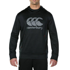 Felpa con cappuccio nera Canterbury Vapodri da uomo con logo frontale.