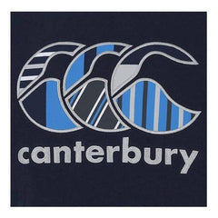 Felpa con cappuccio blu Canterbury con logo CCC distintivo e scritta.