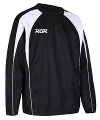 Top allenamento Elite RGR nero e bianco con logo RGR sul petto.